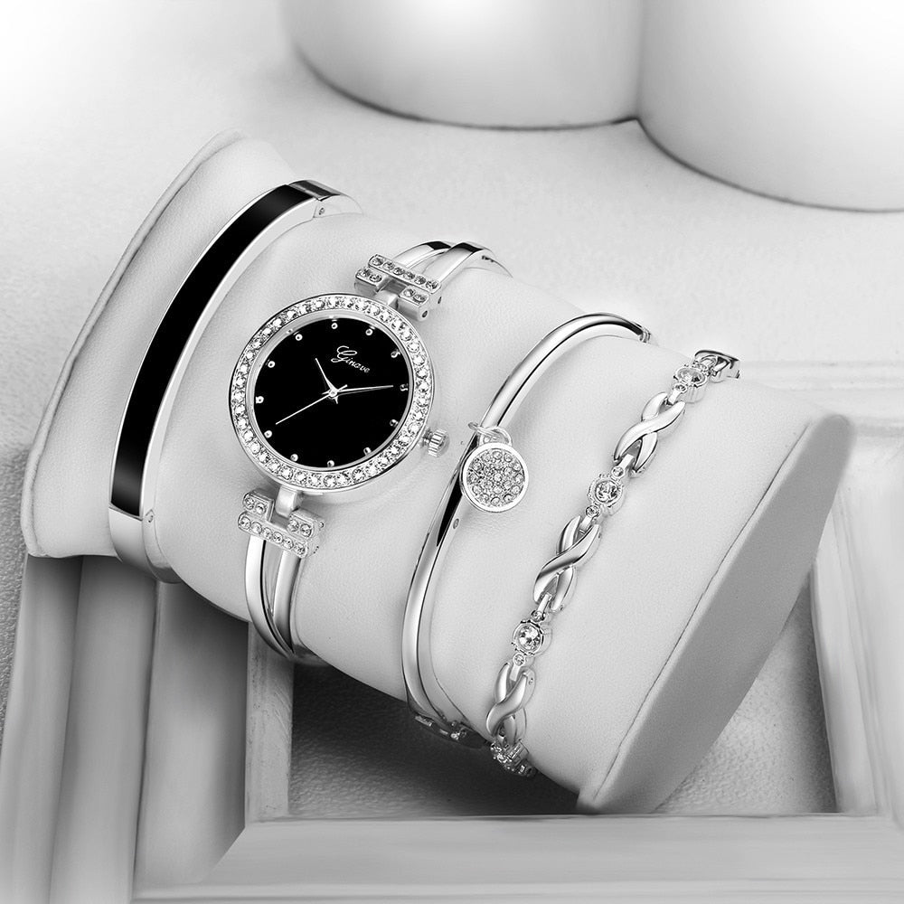 Ginave Women Wrist Watches Stainless Steel Band Analog Quartz Round woman watch Fashion women watches rose gold relogio feminino