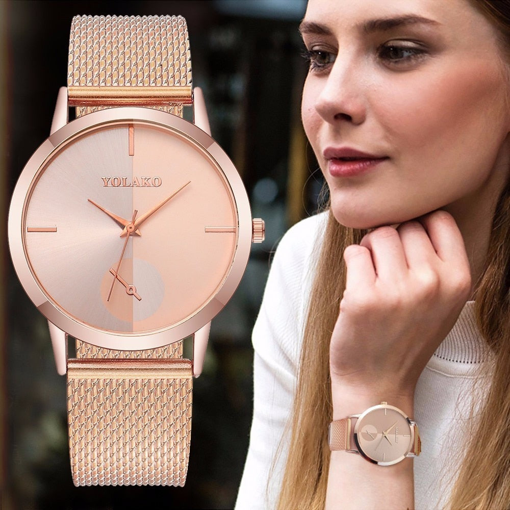 Hot Fashion Women Quartz Watch Luxury Plastic Leather Analog Wrist Watches Female Clock YOLAKO Brand Relogio Feminino