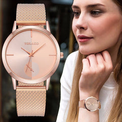 Hot Fashion Women Quartz Watch Luxury Plastic Leather Analog Wrist Watches Female Clock YOLAKO Brand Relogio Feminino