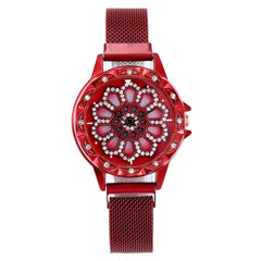 360 Degree Rotation Women Mesh Magnet Buckle Starry Sky Watch Luxury Fashion Ladies Geometric Quartz Watch Relogio Feminino