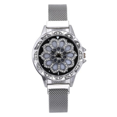 360 Degree Rotation Women Mesh Magnet Buckle Starry Sky Watch Luxury Fashion Ladies Geometric Quartz Watch Relogio Feminino