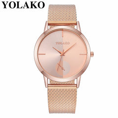 Hot Fashion Women Quartz Watch Luxury Plastic Leather Analog Wrist Watches Female Clock YOLAKO Brand Relogio Feminino