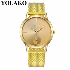 Hot Fashion Women Quartz Watch Luxury Plastic Leather Analog Wrist Watches Female Clock YOLAKO Brand Relogio Feminino
