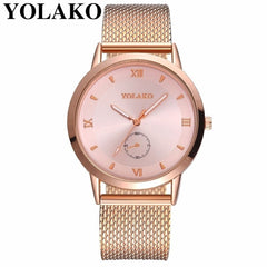 Hot Fashion Women Quartz Watch Luxury Plastic Leather Analog Wrist Watches Female Clock YOLAKO Brand Relogio Feminino