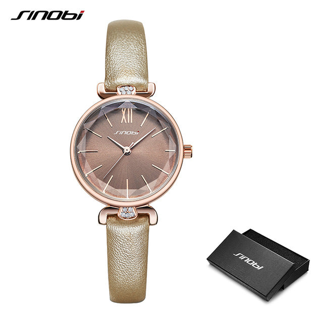 SINOBI Women Watch Elegant Brand Famous Luxury Silver Quartz Watches Ladies Steel Antique Geneva Wristwatches Relogio 2019 Gift