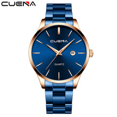 CUENA Mens Watches Top Brand Quartz movement Luxury business Gold watch Military sport waterproof Wrist watch Relogio Masculino