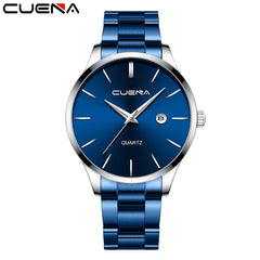 CUENA Mens Watches Top Brand Quartz movement Luxury business Gold watch Military sport waterproof Wrist watch Relogio Masculino
