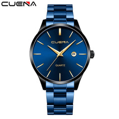 CUENA Mens Watches Top Brand Quartz movement Luxury business Gold watch Military sport waterproof Wrist watch Relogio Masculino