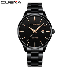 CUENA Mens Watches Top Brand Quartz movement Luxury business Gold watch Military sport waterproof Wrist watch Relogio Masculino
