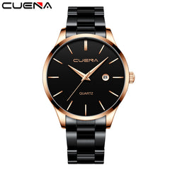 CUENA Mens Watches Top Brand Quartz movement Luxury business Gold watch Military sport waterproof Wrist watch Relogio Masculino