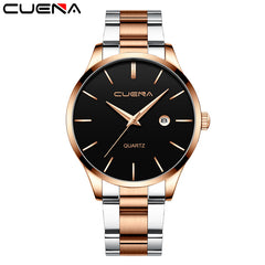 CUENA Mens Watches Top Brand Quartz movement Luxury business Gold watch Military sport waterproof Wrist watch Relogio Masculino