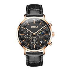 DOM Luxury Brand Men Business Watches Chronograph Waterproof Quartz Wristwatch Full Steel Male Clock Relogio Masculino M-1296GK