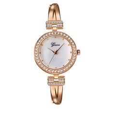 Ginave Women Wrist Watches Stainless Steel Band Analog Quartz Round woman watch Fashion women watches rose gold relogio feminino