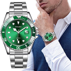 Mens Watches YOLAKO Luxury Men Quartz Watch Fashion Military Stainless Steel Date Sport Saat Analog Wristwatch Masculino Relogio