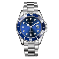 Mens Watches YOLAKO Luxury Men Quartz Watch Fashion Military Stainless Steel Date Sport Saat Analog Wristwatch Masculino Relogio