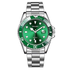 Mens Watches YOLAKO Luxury Men Quartz Watch Fashion Military Stainless Steel Date Sport Saat Analog Wristwatch Masculino Relogio