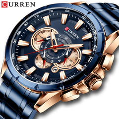 CURREN montre-bracelet hommes étanche chronographe militaire armée en acier inoxydable mâle horloge haut marque de luxe homme Sport montres 8363