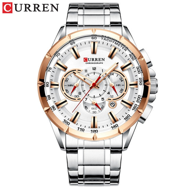 CURREN montre-bracelet hommes étanche chronographe militaire armée en acier inoxydable mâle horloge haut marque de luxe homme Sport montres 8363