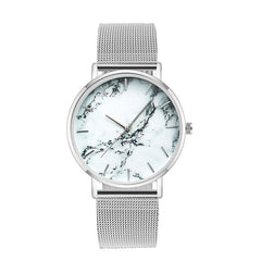 Mode or Rose maille bande créative marbre femme montre-bracelet de luxe femmes montres à Quartz cadeaux Relogio Feminino livraison directe