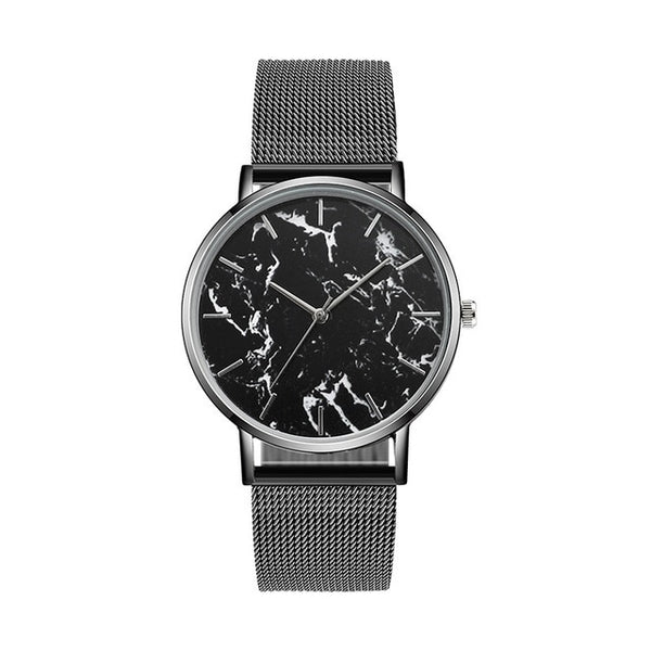 Mode or Rose maille bande créative marbre femme montre-bracelet de luxe femmes montres à Quartz cadeaux Relogio Feminino livraison directe
