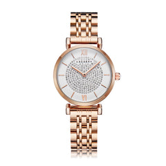 O envio da gota prata rosa ouro aço inoxidável pulseira relógio feminino moda das mulheres relógios de quartzo senhoras relógio feminino presente xfcs