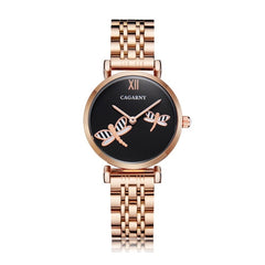 O envio da gota prata rosa ouro aço inoxidável pulseira relógio feminino moda das mulheres relógios de quartzo senhoras relógio feminino presente xfcs