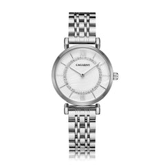 O envio da gota prata rosa ouro aço inoxidável pulseira relógio feminino moda das mulheres relógios de quartzo senhoras relógio feminino presente xfcs