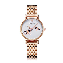 O envio da gota prata rosa ouro aço inoxidável pulseira relógio feminino moda das mulheres relógios de quartzo senhoras relógio feminino presente xfcs