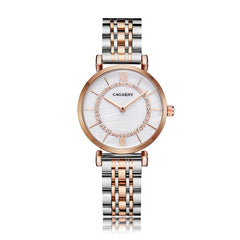 O envio da gota prata rosa ouro aço inoxidável pulseira relógio feminino moda das mulheres relógios de quartzo senhoras relógio feminino presente xfcs