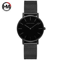 Japón Movimiento de Cuarzo de Alta Calidad 36mm hannah Martin Mujeres de Malla de Acero Inoxidable de Oro Rosa Damas Impermeable Reloj Dropshipping