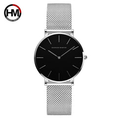 Japón Movimiento de Cuarzo de Alta Calidad 36mm hannah Martin Mujeres de Malla de Acero Inoxidable de Oro Rosa Damas Impermeable Reloj Dropshipping