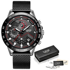 2019 nouveau LIGE bleu décontracté maille ceinture mode Quartz or montre hommes montres haut marque de luxe étanche horloge Relogio Masculino
